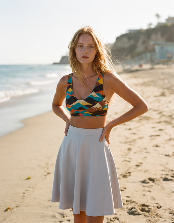Bikini Top + Swim/Gym Beach Skirt