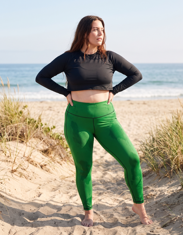 Crop Rashguard + Swim/Gym Plus Size Leggings