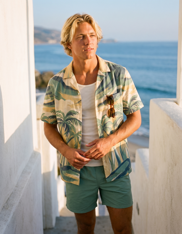 Hawaiian Shirts + Swim Trunks + Tank Top