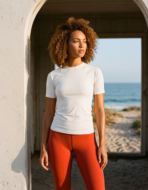 Short Sleeve Rashguard + Swim/Gym Leggings