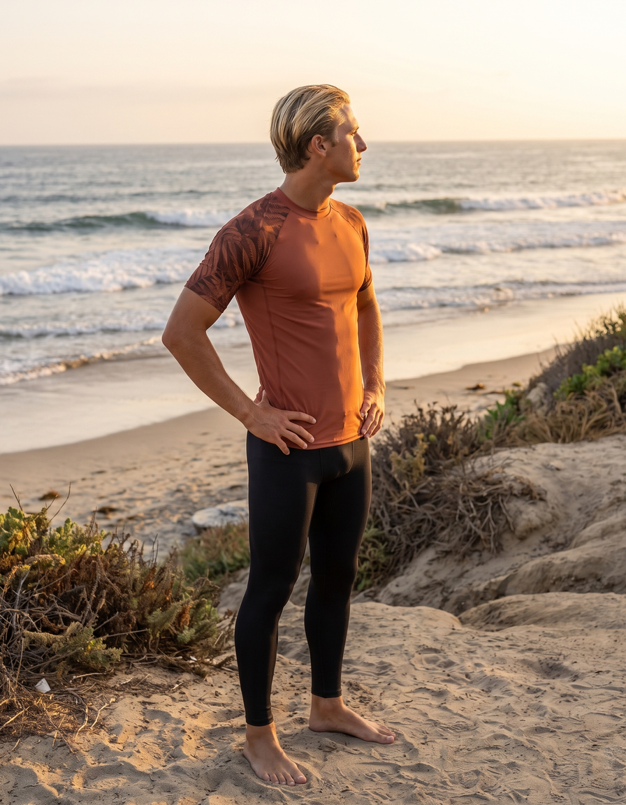 Short Sleeve Rashguard + Swim/Gym Leggings