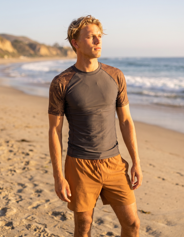 Short Sleeve Rashguard + Swim Trunks