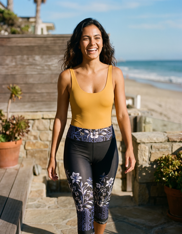 One-Piece + Swim/Gym Capri Leggings