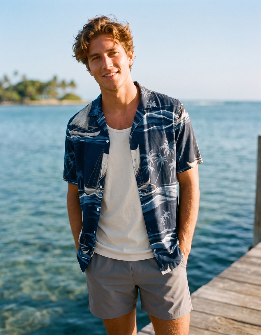 Hawaiian Shirts + Swim Trunks + Tank Top — view 1 of 7