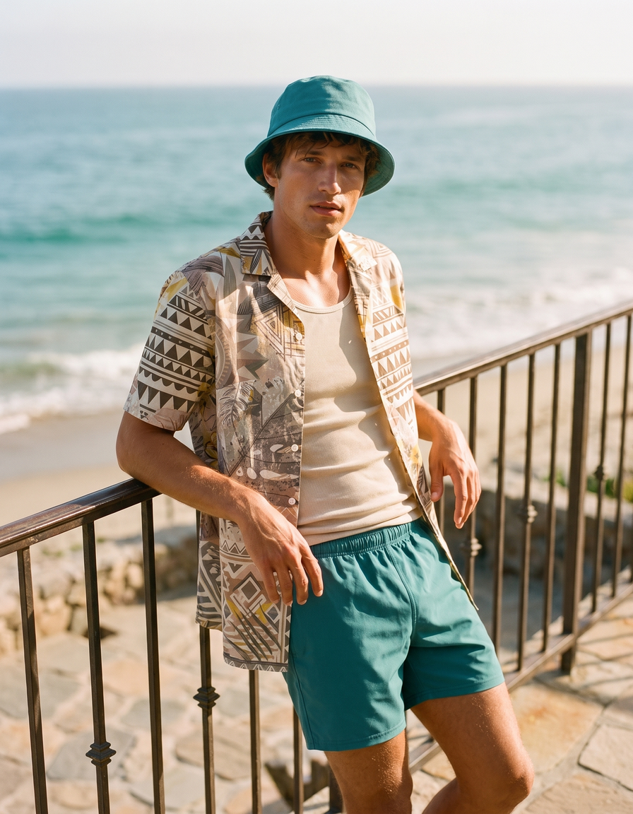 Hawaiian Shirts + Swim Trunks + Bucket Hat — view 1 of 6