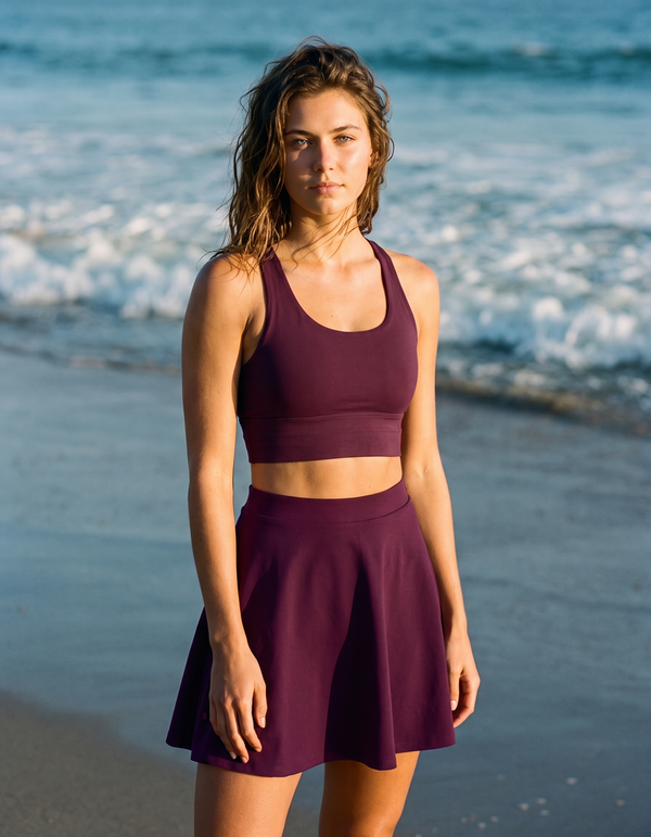 Swim/Gym Sports Bra + Beach Skirt