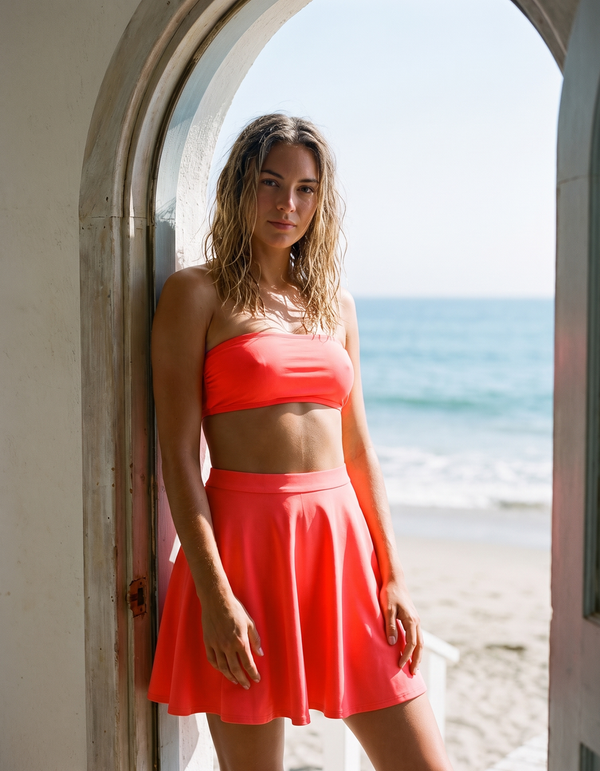Bikini Top + Swim/Gym Beach Skirt
