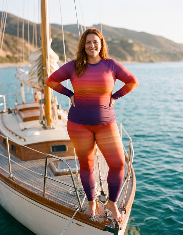 Rashguard + Swim/Gym Plus Size Leggings