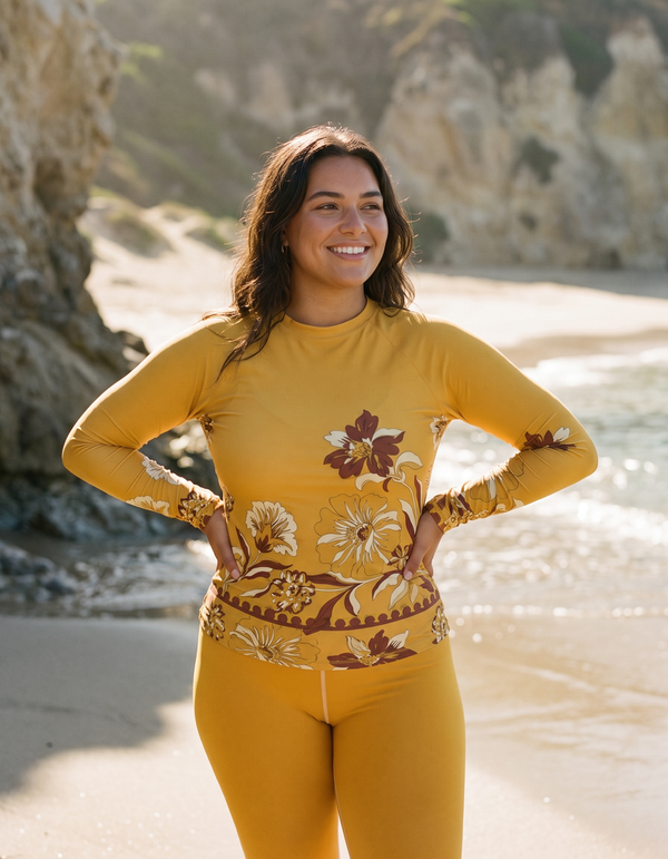 Rashguard + Swim/Gym Plus Size Leggings