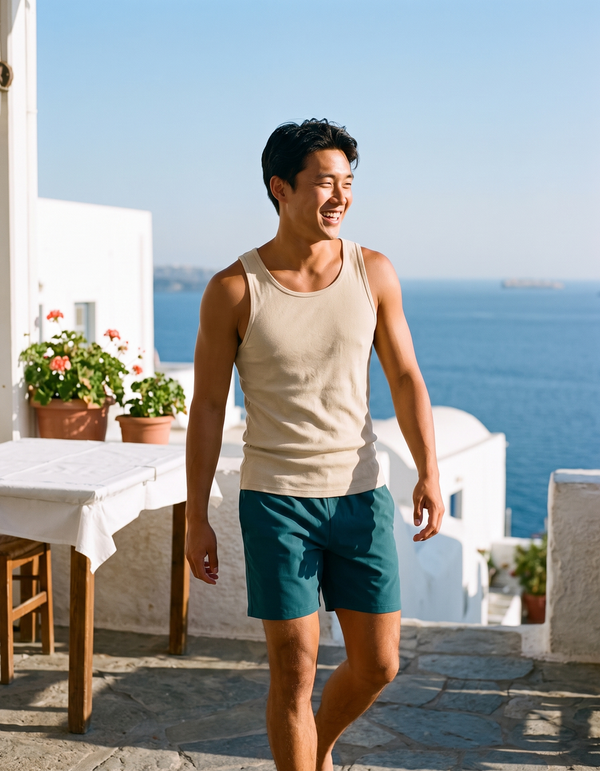 Tank Top + Swim Trunks