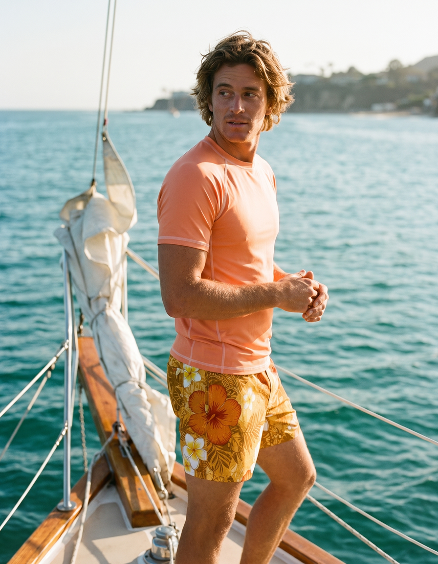 Swim Trunks + Short Sleeve Rashguard