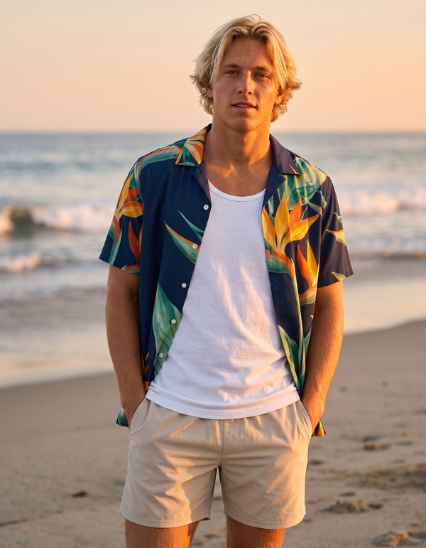 Hawaiian Shirts + Swim Trunks + Tank Top