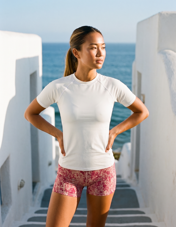 Short Sleeve Rashguard + Swim/Gym Shorts