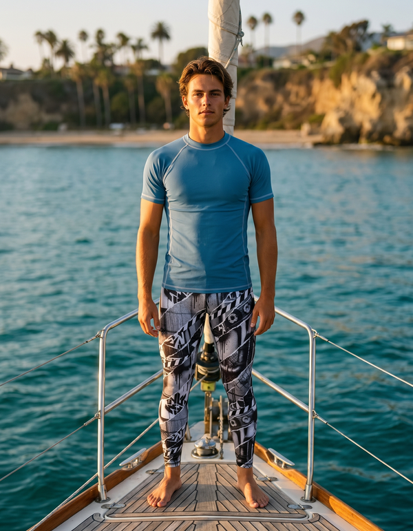 Short Sleeve Rashguard + Swim/Gym Leggings