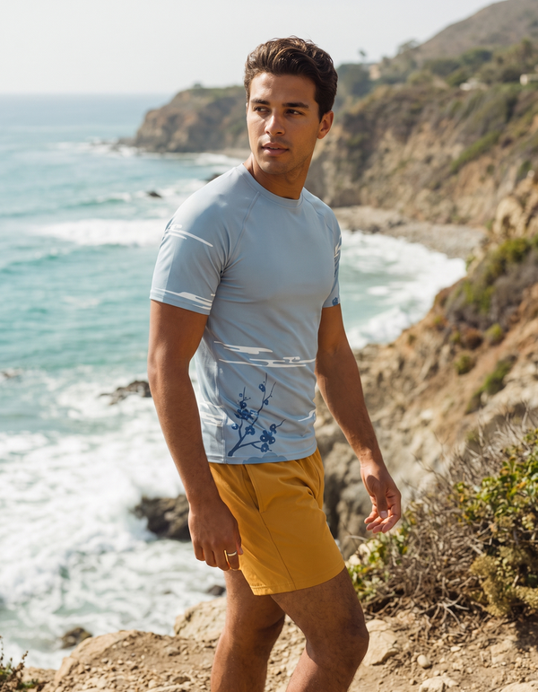 Short Sleeve Rashguard + Swim Trunks