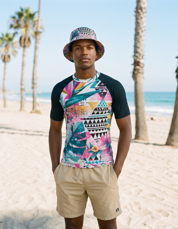 Short Sleeve Rashguard + Bucket Hat