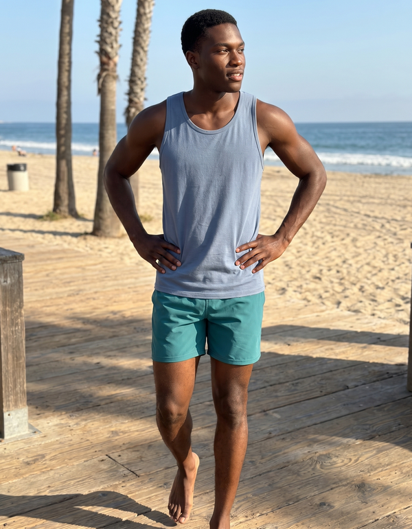 Tank Top + Swim Trunks