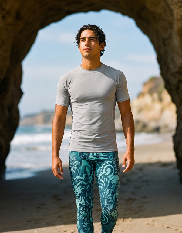 Short Sleeve Rashguard + Swim/Gym Leggings