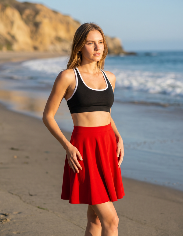 Swim/Gym Sports Bra + Beach Skirt