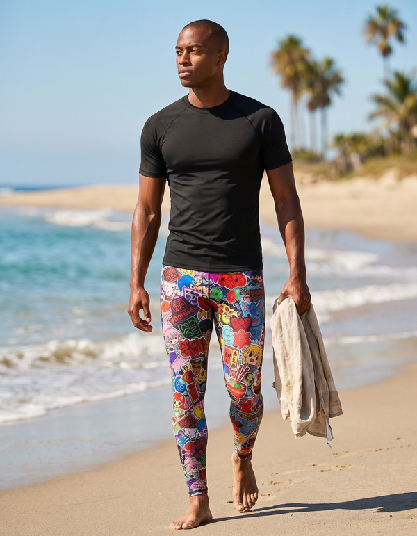 Short Sleeve Rashguard + Swim/Gym Leggings