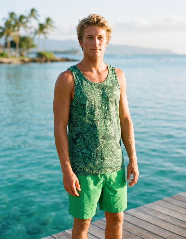 Tank Top + Swim Trunks