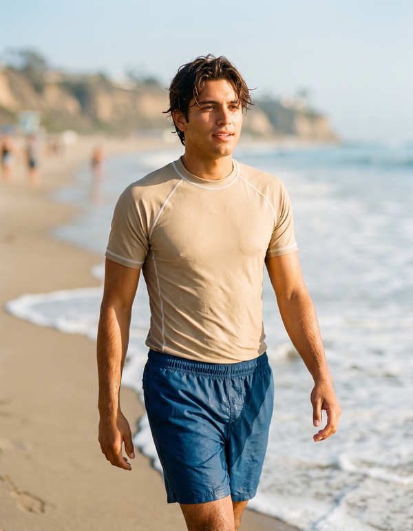 Short Sleeve Rashguard + Swim Trunks