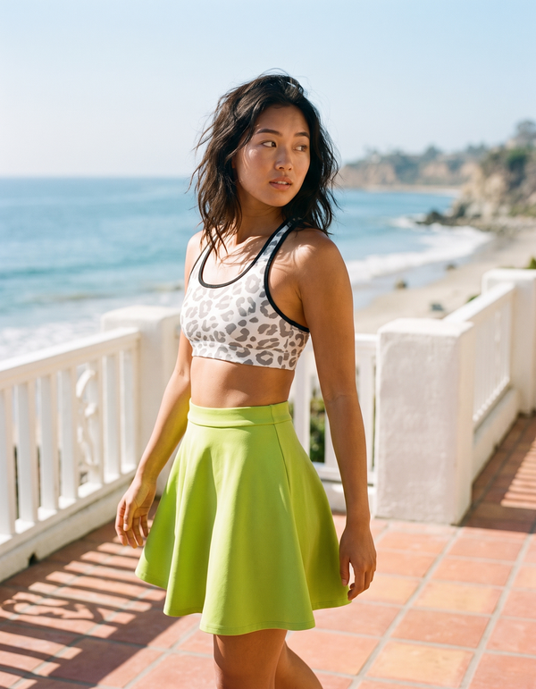Swim/Gym Sports Bra + Beach Skirt