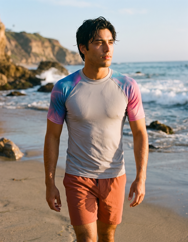 Short Sleeve Rashguard + Swim Trunks