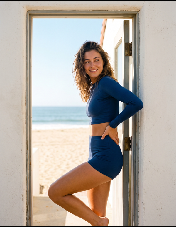 Crop Rashguard + Swim/Gym Shorts