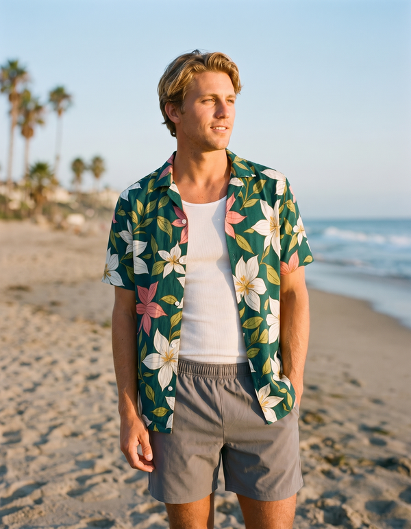 Hawaiian Shirts + Swim Trunks + Tank Top