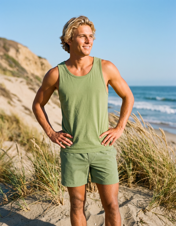 Tank Top + Swim Trunks