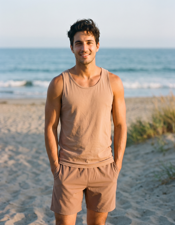 Tank Top + Swim Trunks