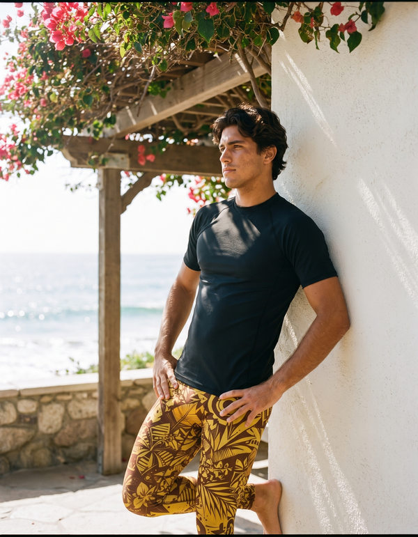 Short Sleeve Rashguard + Swim/Gym Leggings