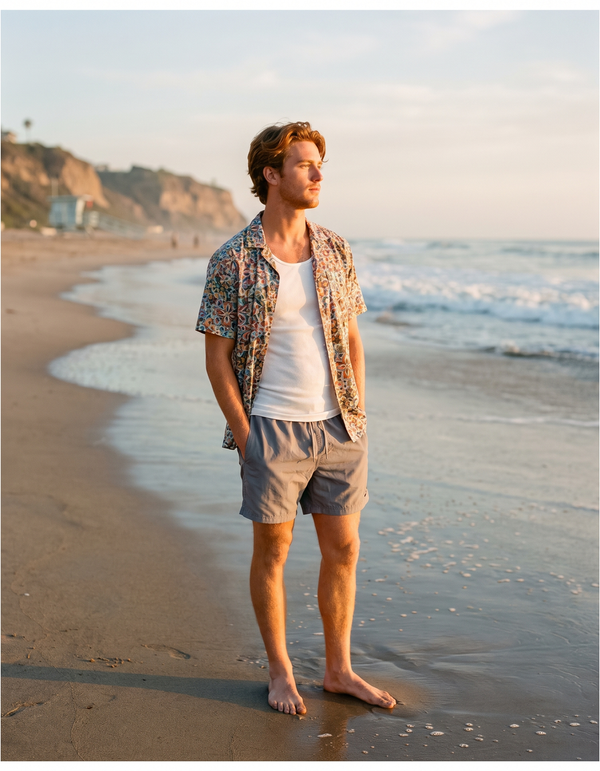 Hawaiian Shirts + Swim Trunks + Tank Top