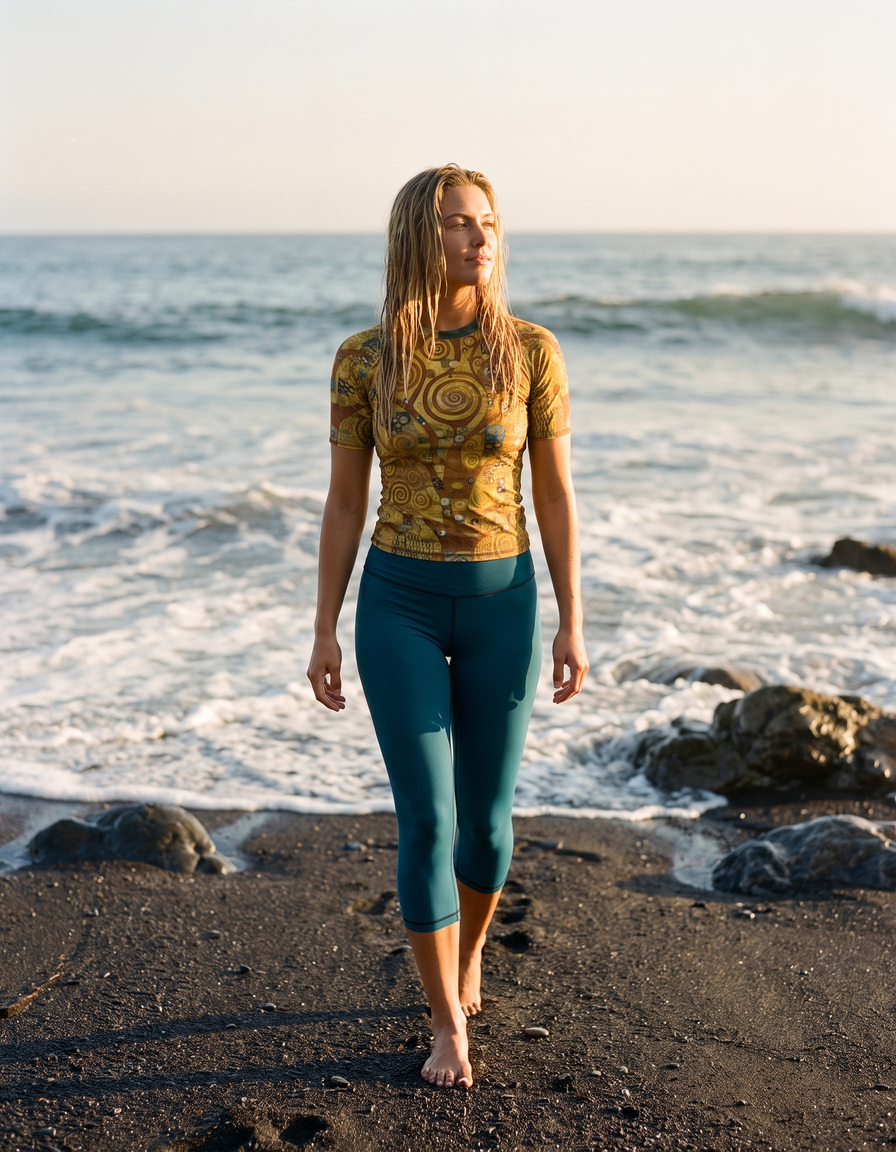 Short Sleeve Rashguard + Capri Leggings