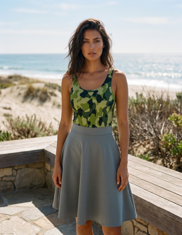 One-Piece + Beach Skirt
