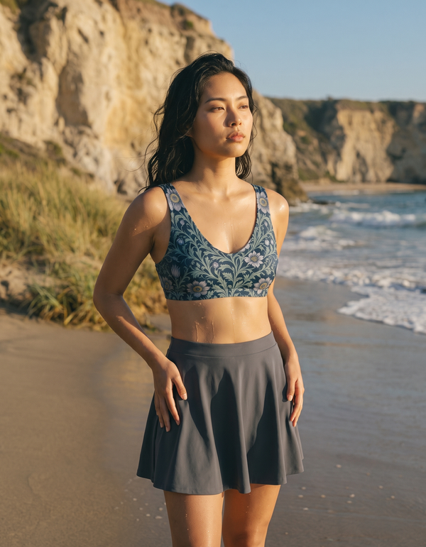Bikini Top + Swim/Gym Beach Skirt