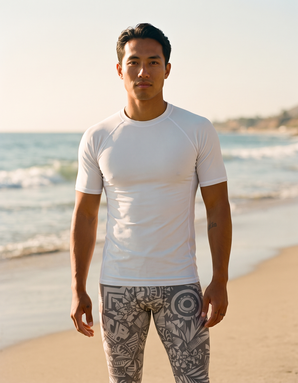 Short Sleeve Rashguard + Swim/Gym Leggings
