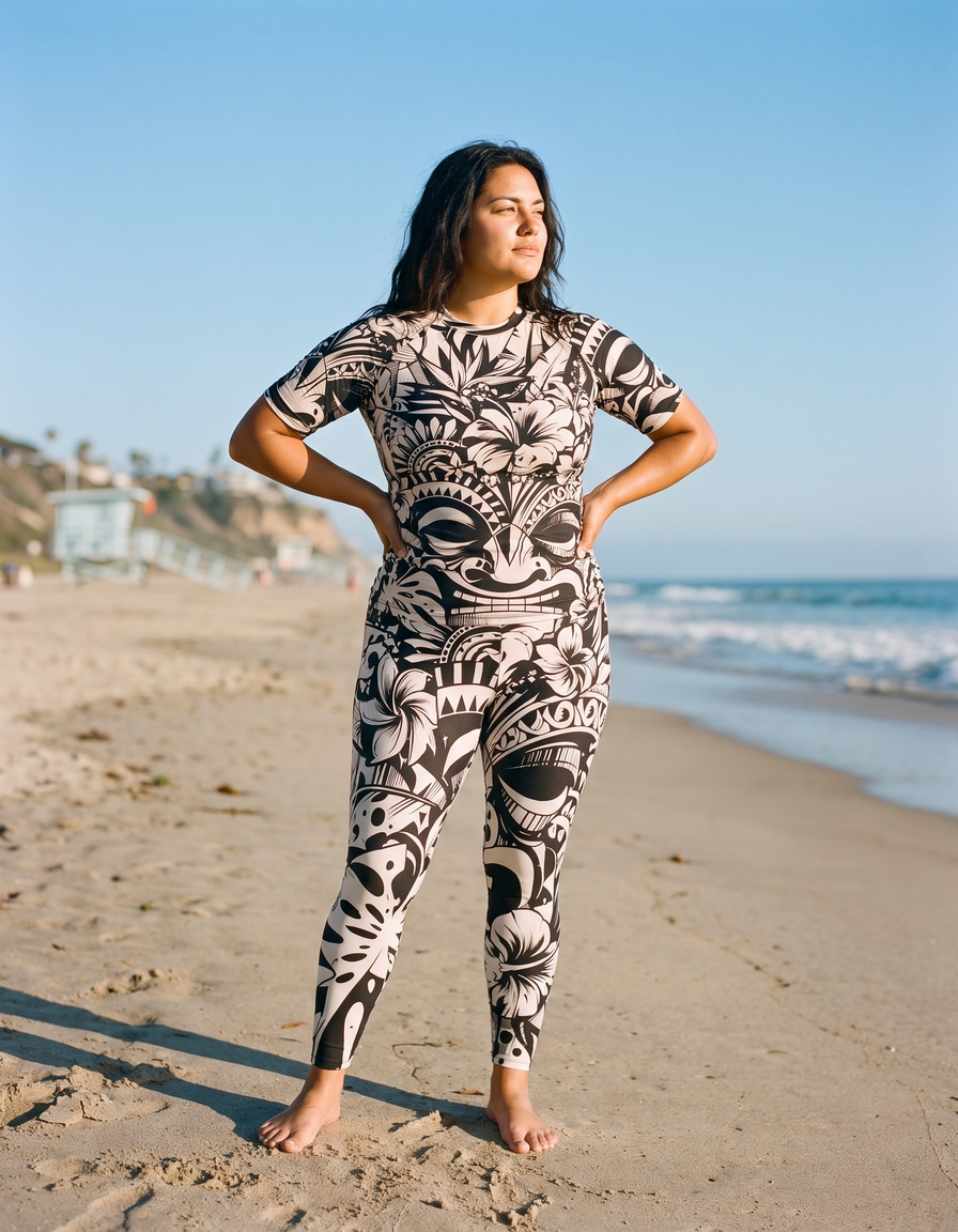 Short Sleeve Rashguard + Swim/Gym Plus Size Leggings — view 1 of 5