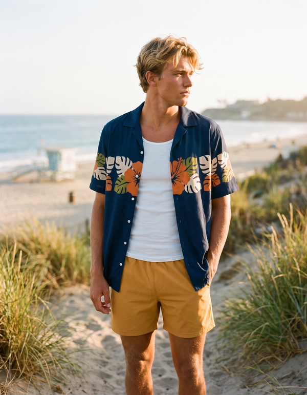 Hawaiian Shirts + Swim Trunks + Tank Top