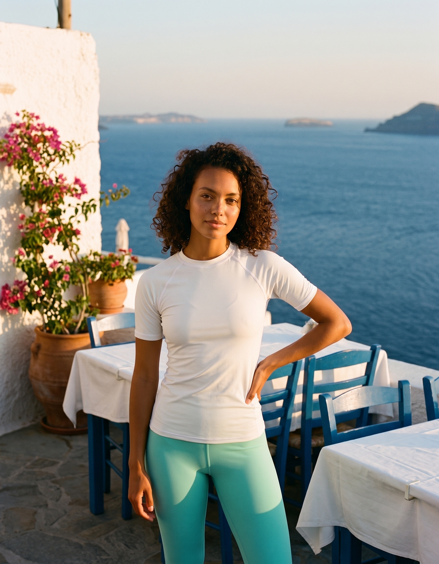 Short Sleeve Rashguard + Swim/Gym Leggings — view 1 of 5
