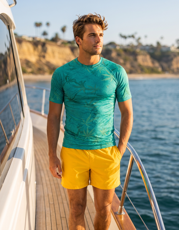 Short Sleeve Rashguard + Swim Trunks