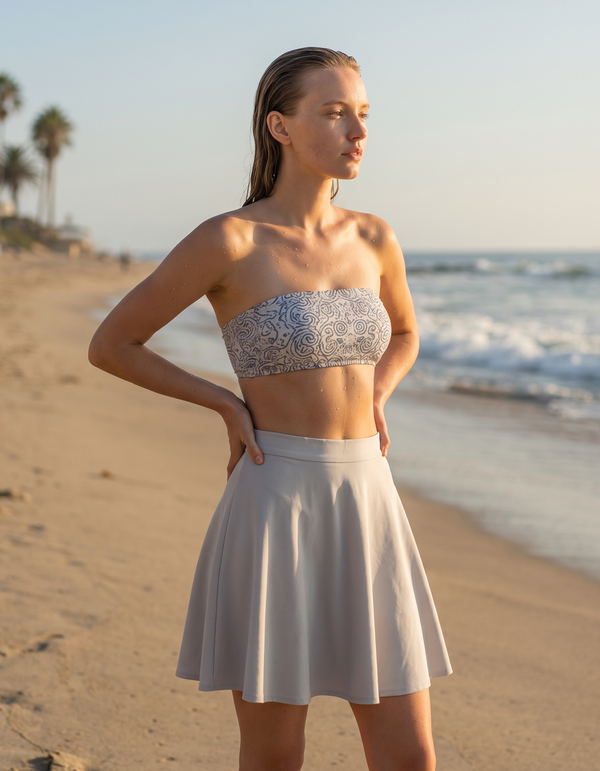 Bikini Top + Swim/Gym Beach Skirt