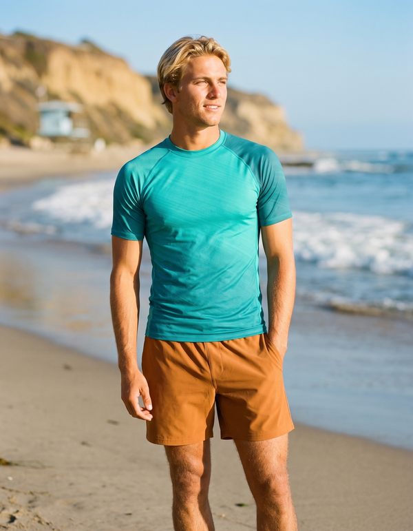 Short Sleeve Rashguard + Swim Trunks