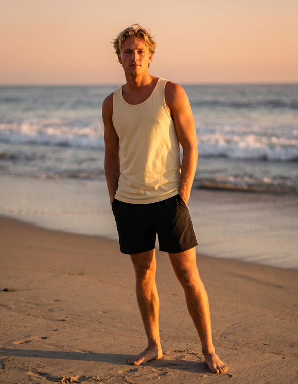 Tank Top + Swim Trunks