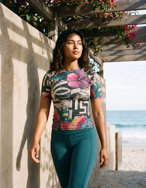 Short Sleeve Rashguard + Capri Leggings