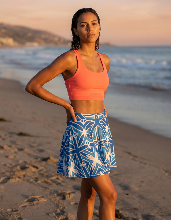 Swim/Gym Sports Bra + Beach Skirt