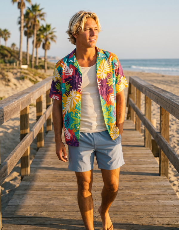 Hawaiian Shirts + Swim Trunks + Tank Top