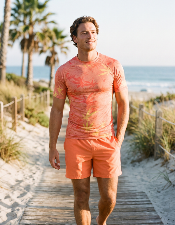 Short Sleeve Rashguard + Swim Trunks