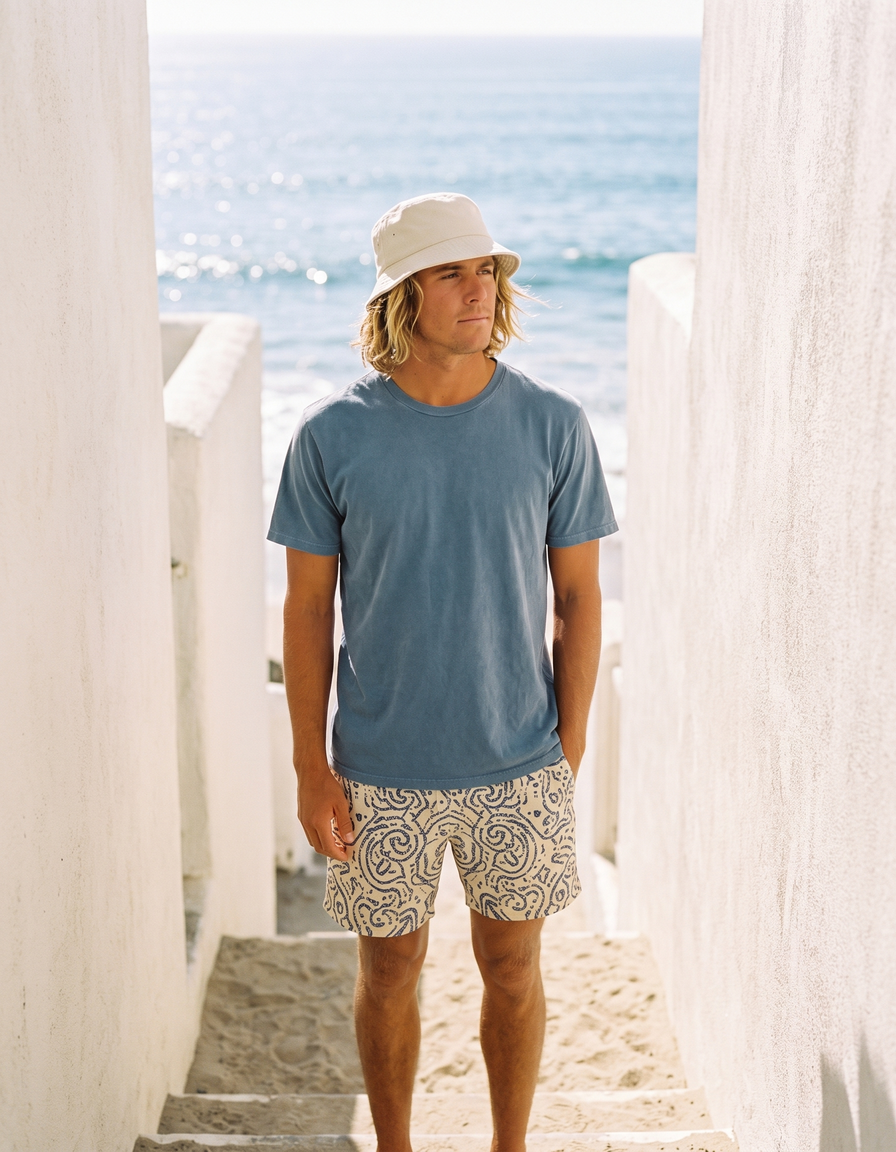 Swim Trunks + Bucket Hat